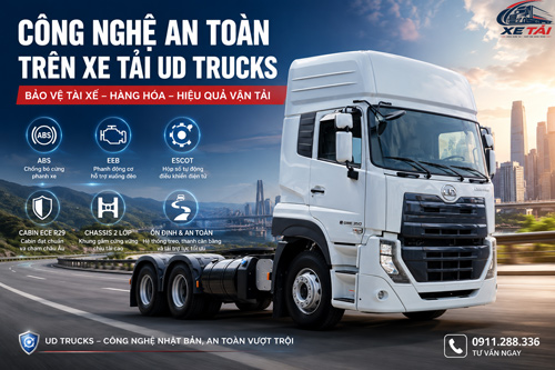 Công nghệ an toàn trên xe tải UD Trucks | Hệ thống phanh, khung gầm và hỗ trợ lái